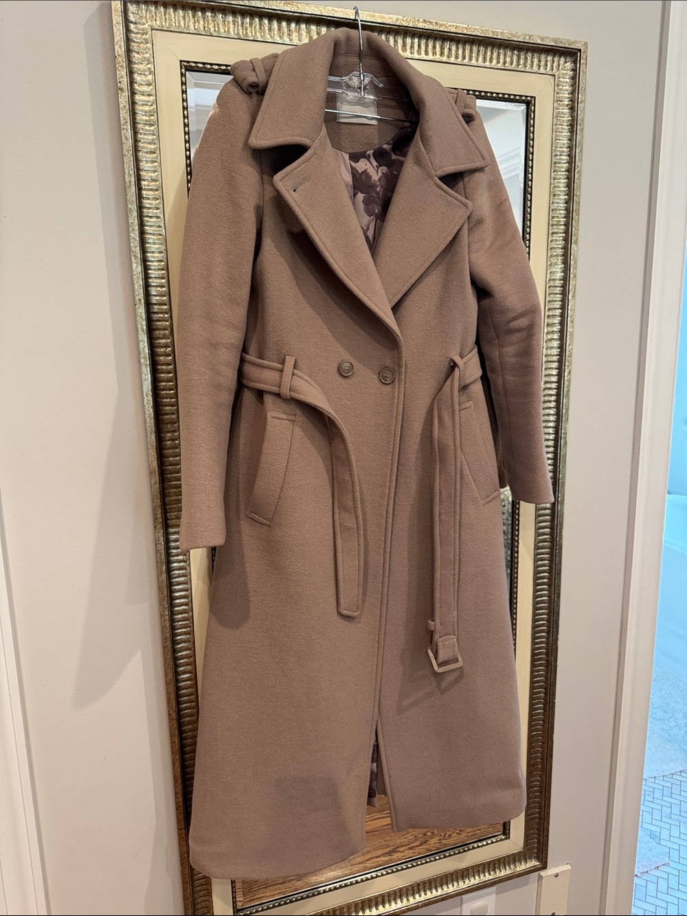 Soia & Kyo Classic Beige Wool Blend Trench Coat | Size XS